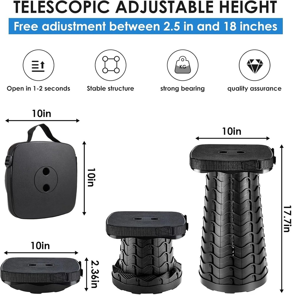 Collapsible Stool - Lightweight Folding Stool, 485lbs Capacity, Portable for ...