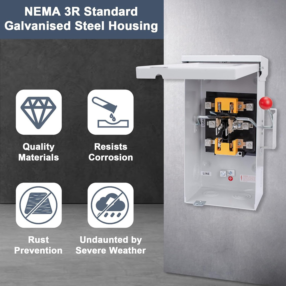 100A Generator Transfer Switch, 24000W Universal Double Throw Safety Switch, 120