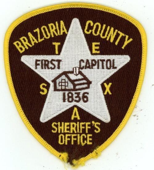 TEXAS TX BRAZORIA COUNTY SHERIFF SHOULDER PATCH POLICE THREAD ISSUE ON BOTTOM