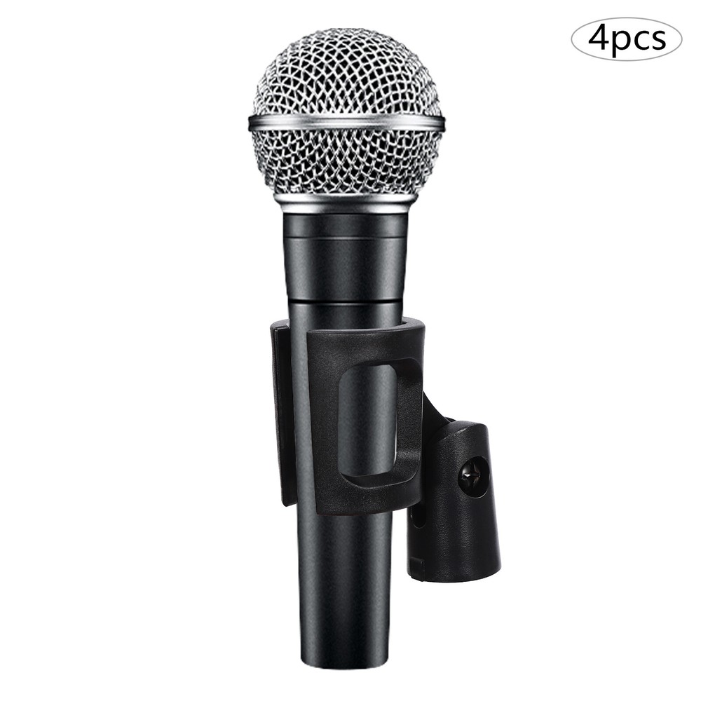 4 Pcs Adjustable Microphone Clip Holders for Wired/Wireless Mics