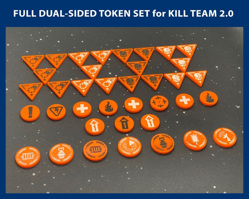 Complete Double Sided Acrylic Token Set for Warhammer Kill Team 2.0
