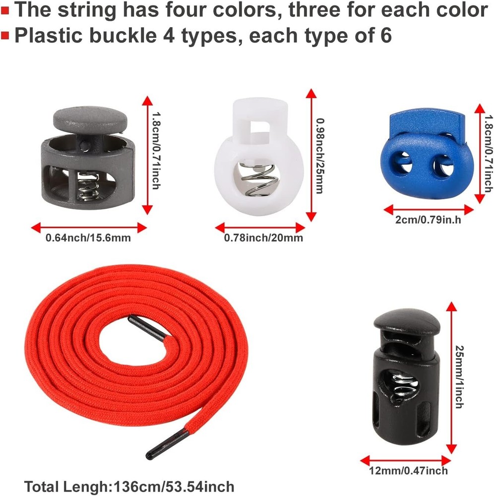 Drawstring Cord Replacement Cording with Easy Threaders+Cord Locks End
