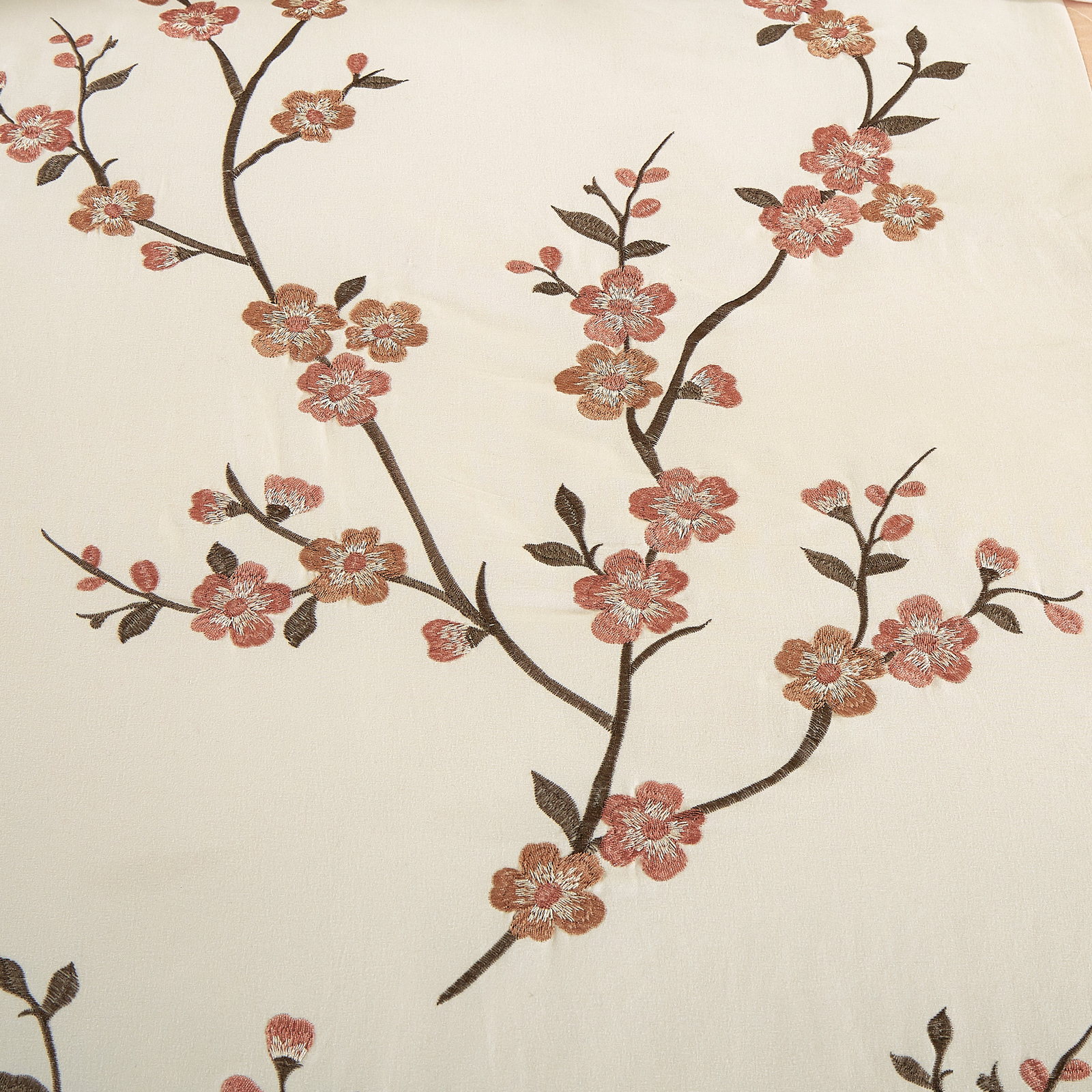 Chezmoi Collection 7-Piece Bed in a Bag Cherry Blossom Embroidery Comforter Set