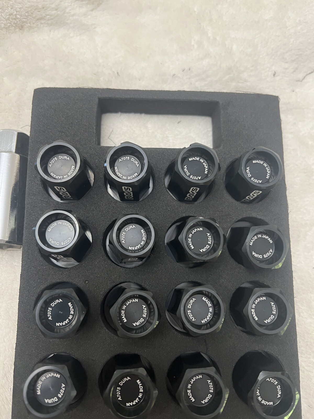 VOLK RACING RAYS STRAIGHT L42 DURA WHEELS LOCK LUG NUTS 12X1.5 1.5 RIM BLACK U