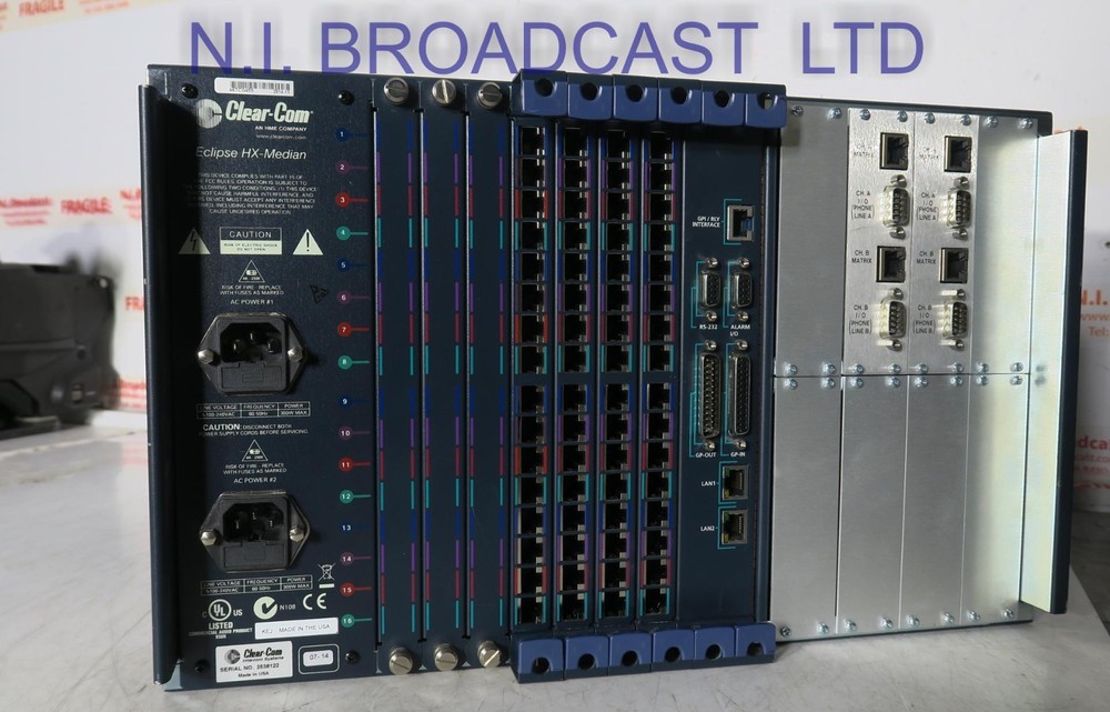 Clearcom Eclipse HX 64x channel intercom and 2x GPI6 modules