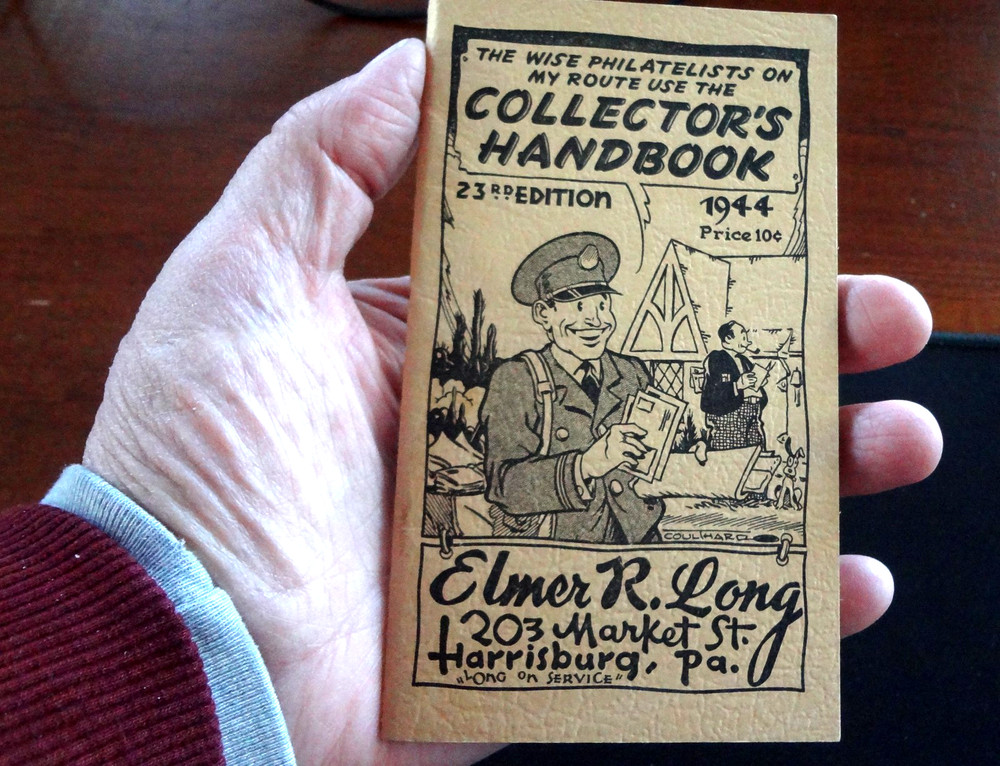 1944 Stamp Collectors HandBook Elmer R Long With Stamps 23rd Edition