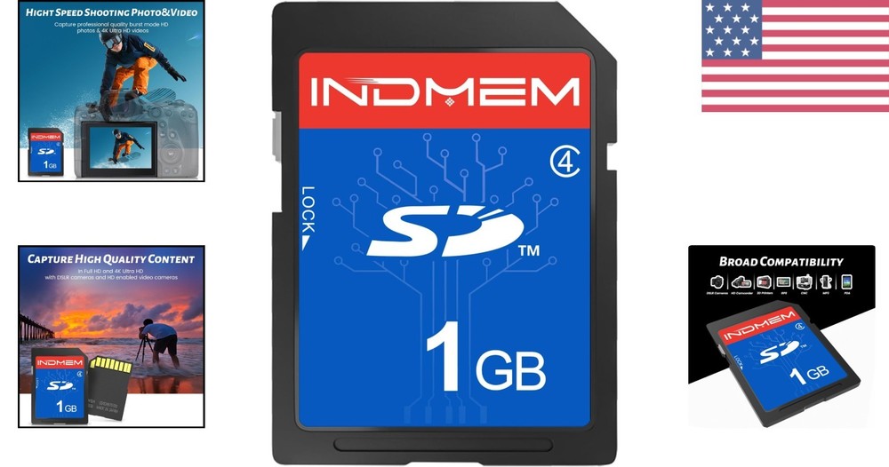 1GB Class 4 Waterproof SD Card - Reliable Memory for Cameras & Devices