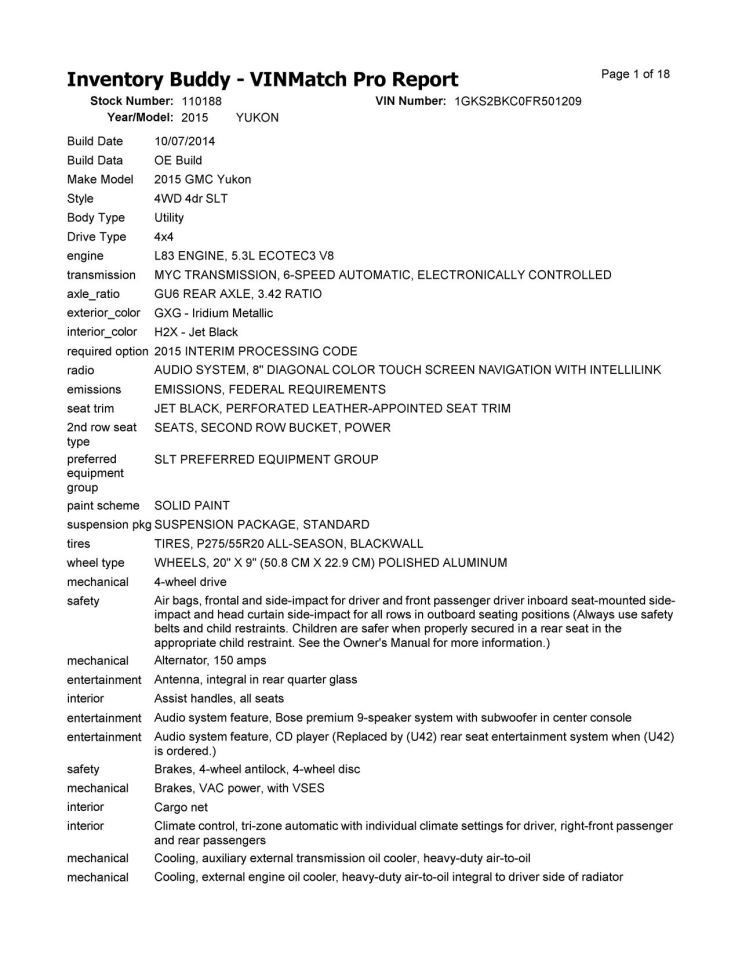 Windshield Mounted Camera Fits 15-16 SRX 10300327