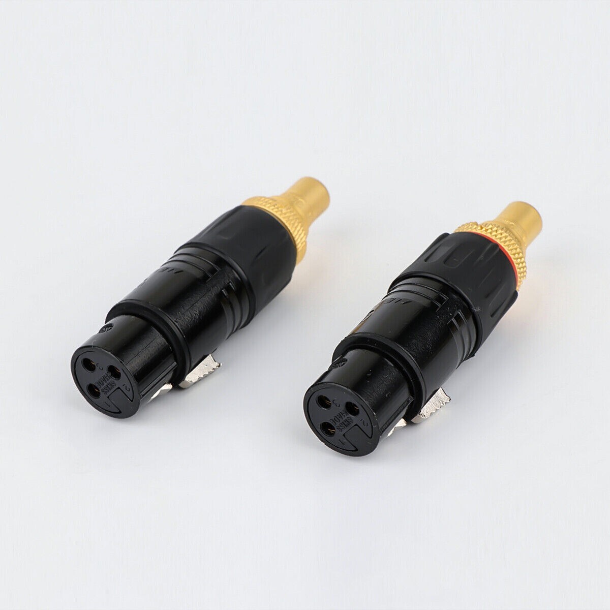 Pair Neutrik 3 Pin XLR Female/ Male to RCA Female Audio Adapter Plug Connector