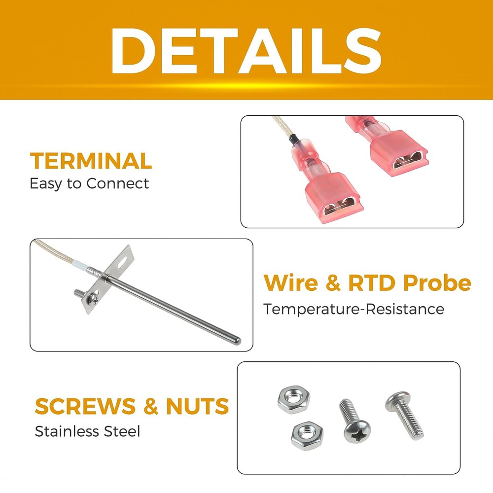 MOOTVGOO 4" Temperature Probe, Small Temp Sensor Probe RTD