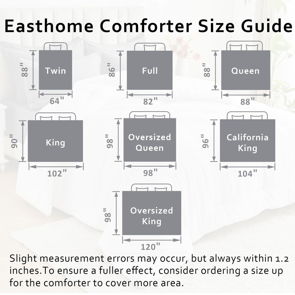 Easthome Comforters Queen Size All Season Quilted Bed Comforter Ultra-Soft Down