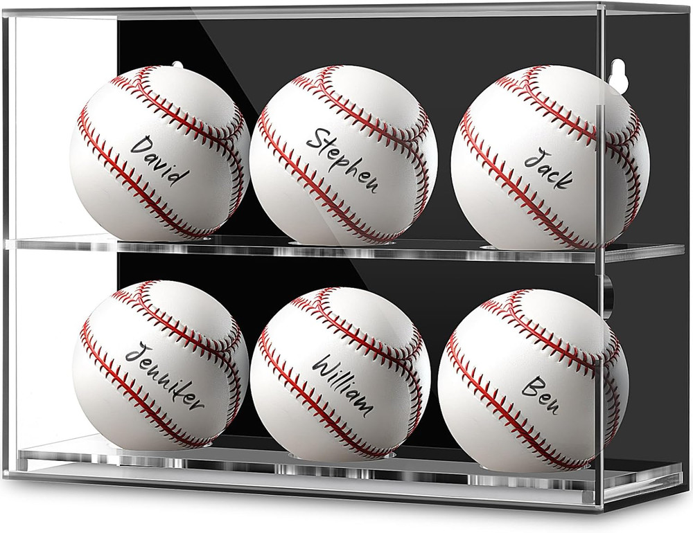 Acrylic Baseball Display Case Wall Mounted Display Holder Shadow Box Clear Baseb