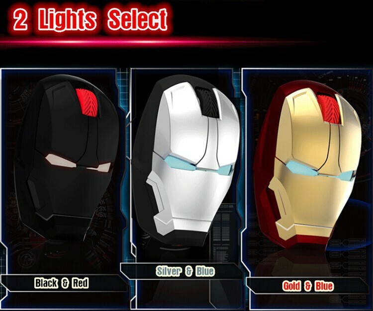 Wireless mouse for Iron man appearance computer games mouse(Silver)