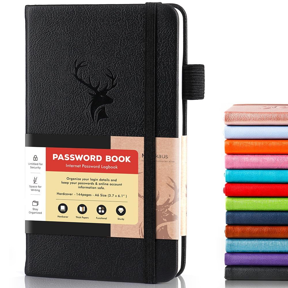 Password Book with Alphabetical Tabs Small Password Keeper with Extra Password S