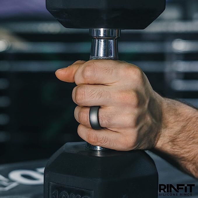 Rinfit Silicone Wedding Ring for Men - Step Edge Collection. Soft rubber bands