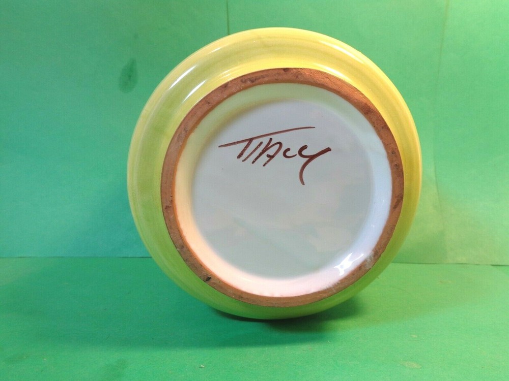 Fruit Pattern 5" Pottery Vase, Italy (Used/EUC)