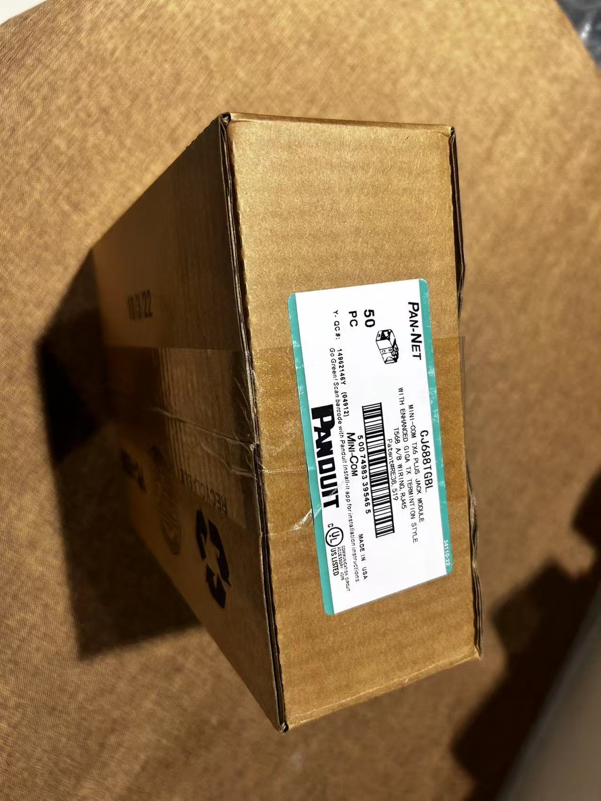 50PCS Panduit Giga TX Cat6 Network jack CJ688TGYL CJ688TGIW CJ688TGGR CJ688TGRD