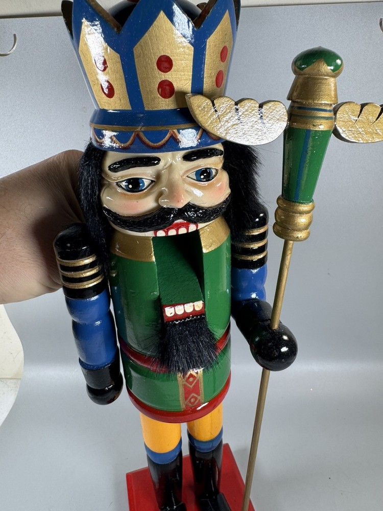 Traditions Wooden Nutcracker 13.5” Hand-Painted King – New Open Box