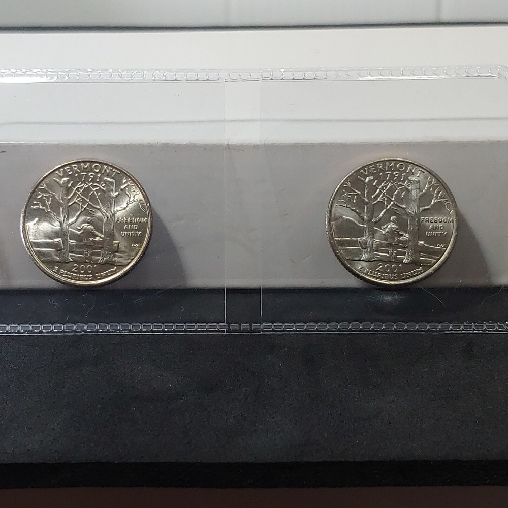 2001-PD Vermont State uncirculated quarters - 2 coin set uncirculated.