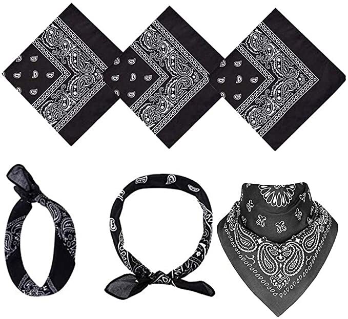 Bandana 100 Cotton Paisley Print Double-Sided Scarf Head Neck Face Mask 22"X22"