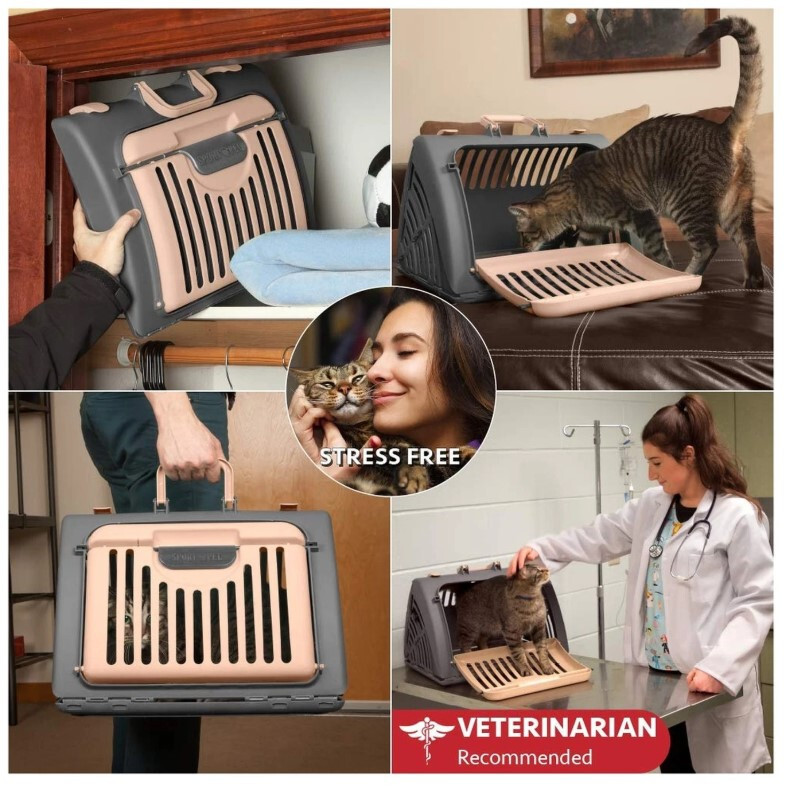 🔥Cat Carrier with Bed Foldable Travel Cat Carrier Up to 25lbs-Sport Pet Designs