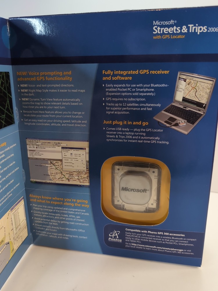 Microsoft Streets & Trips 2006 w/GPS Locator Navigation Software for PC.