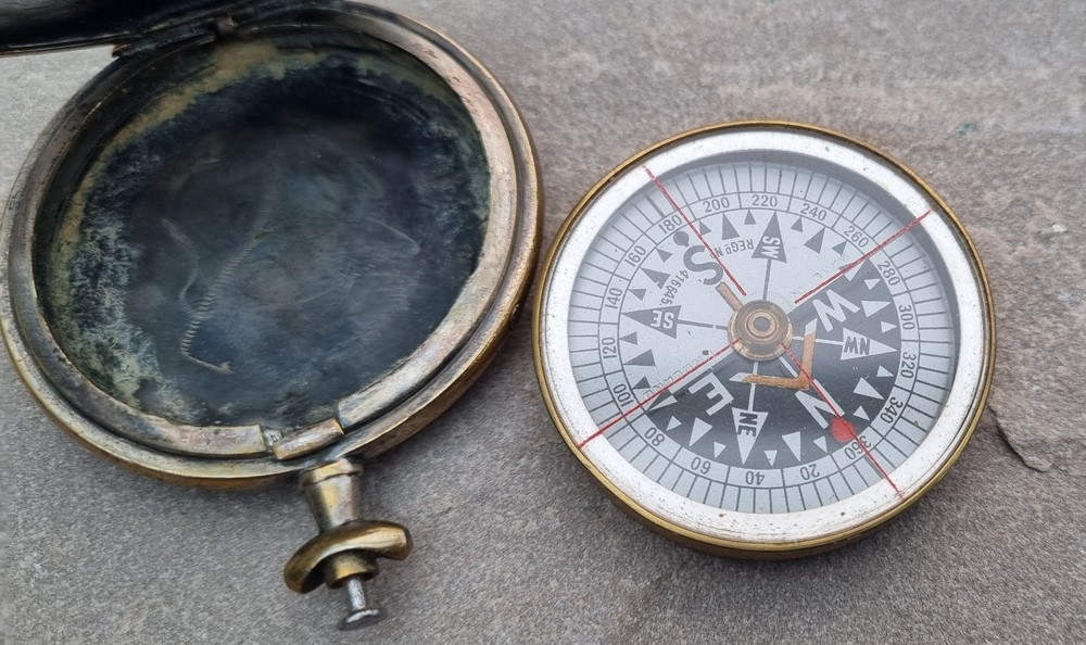 Antique Military Brass Compass