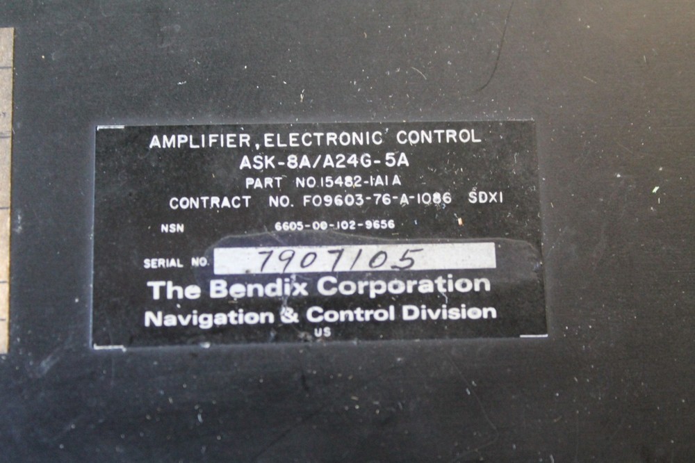 BENDIX ELECTRONIC CONTROL AMPLIFIER P/N 15482-1A1A AS REMOVED