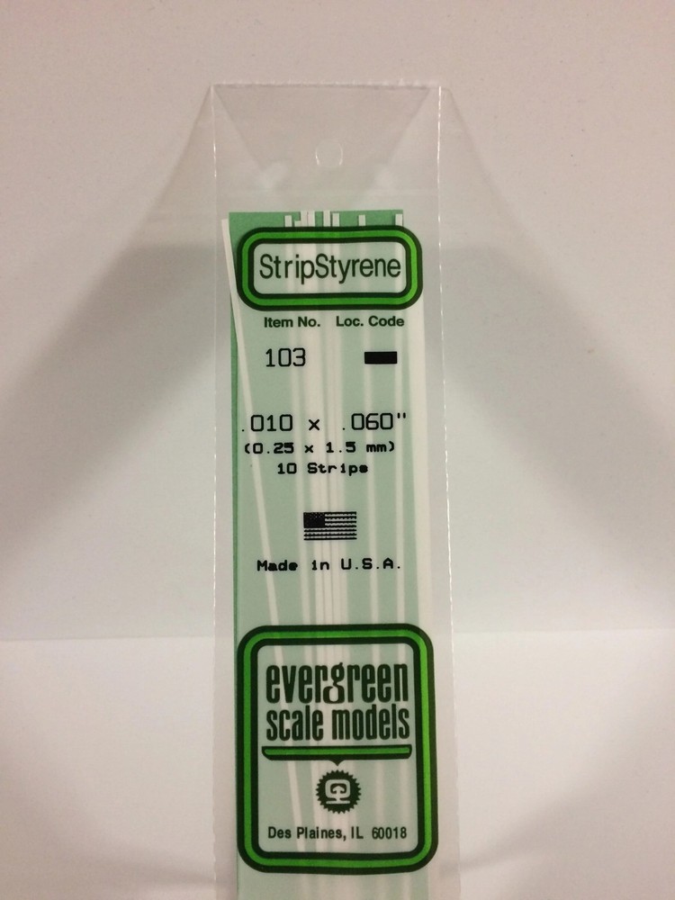 EVG103 .010X.060 STRIPS 10PC