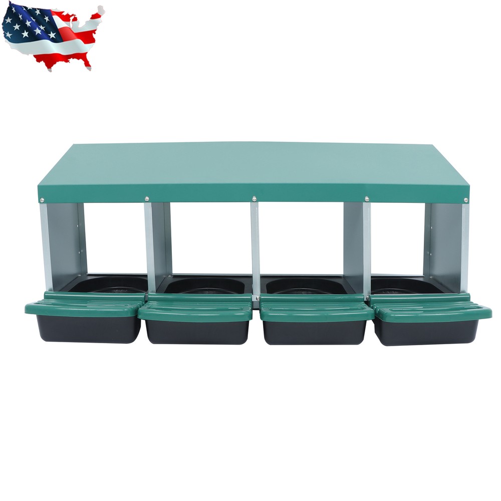 Chicken Nesting Boxes 4 Hole Metal Chicken Egg Laying Nesting Box With Perch