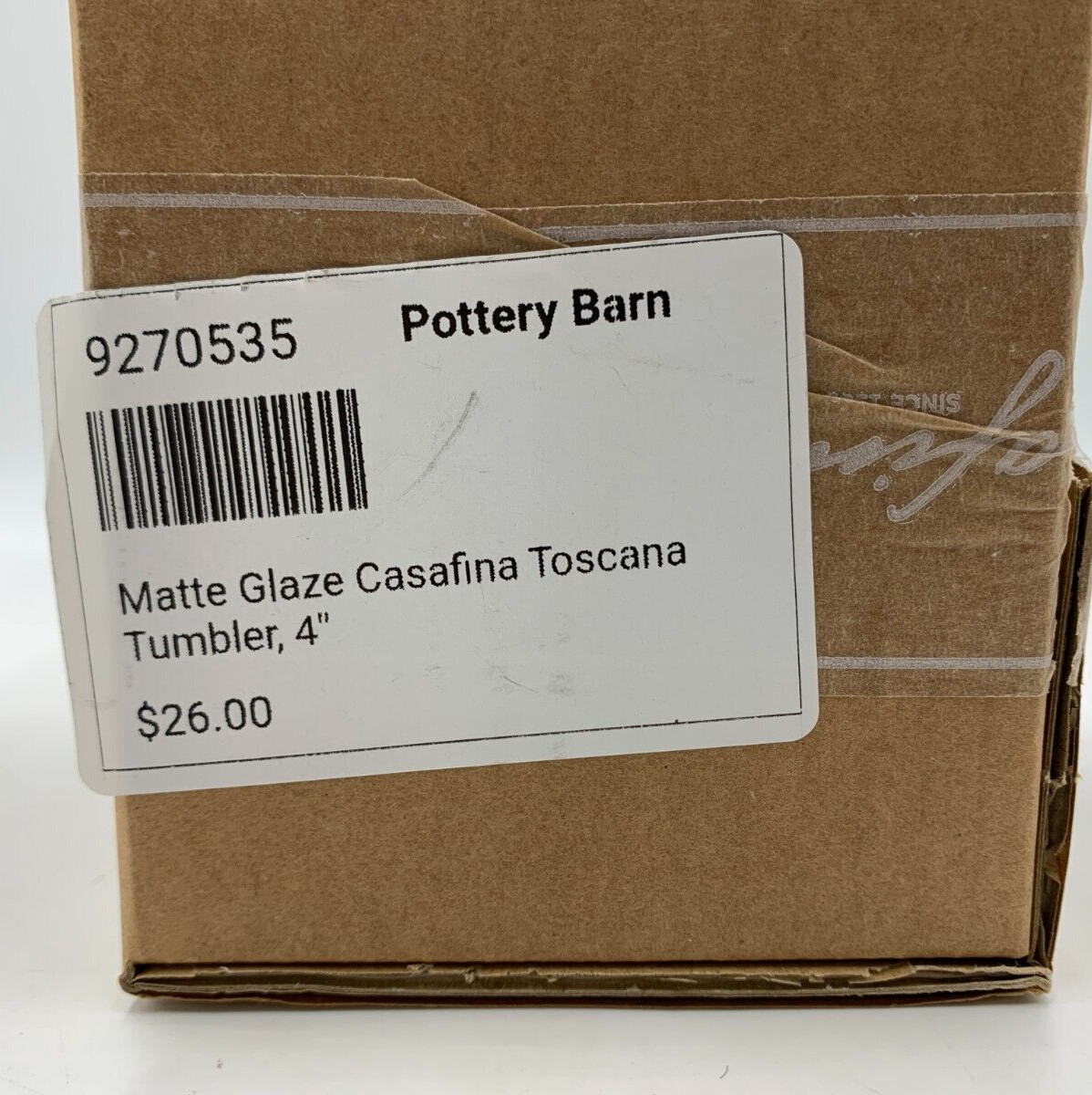 Pottery Barn Matte Glaze Casafina Toscana Bathroom Tumbler Beige 4" #9084T