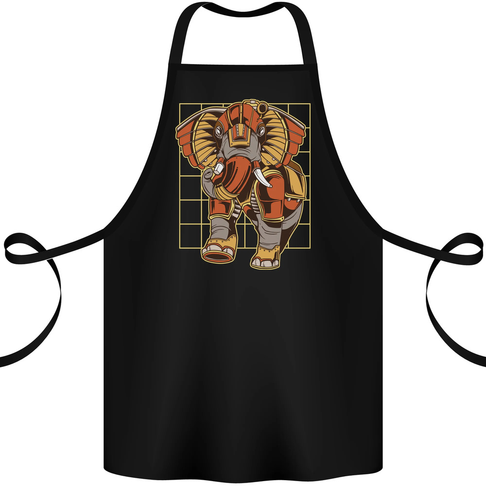 Steampunk Elephant Cotton Apron 100% Organic