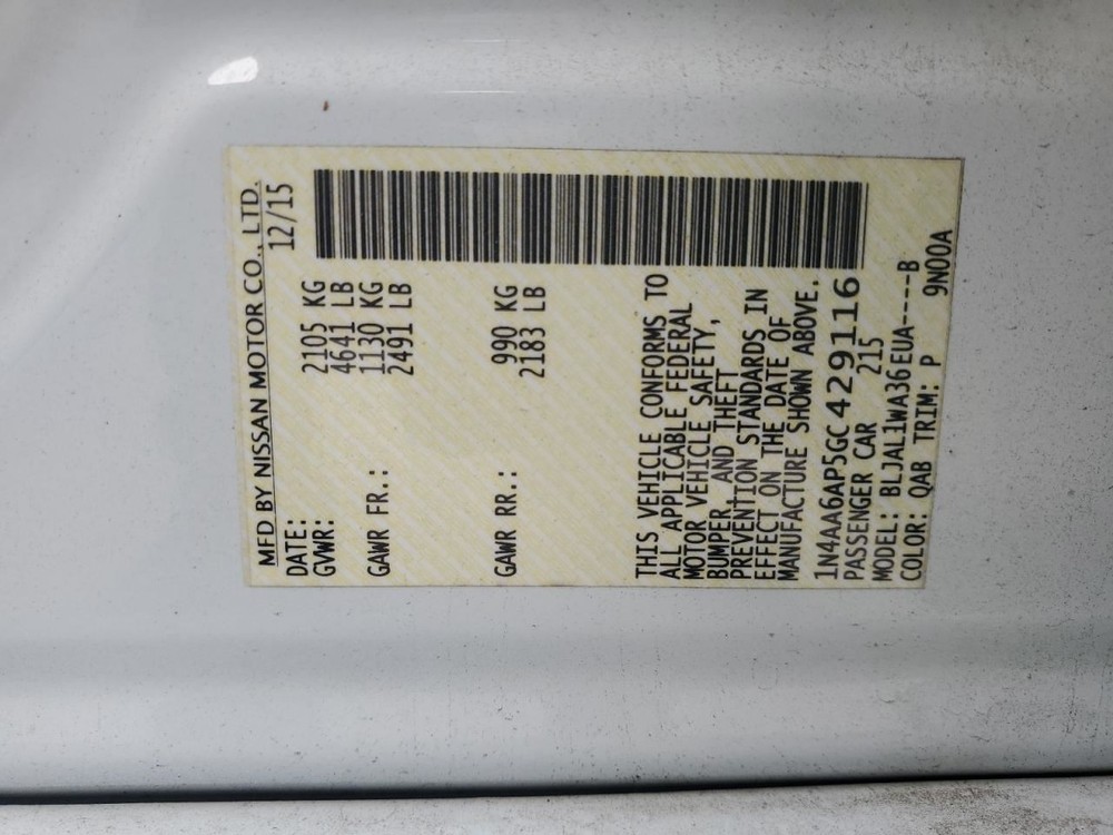 MAXIMA 2016 Glove Box 4929113