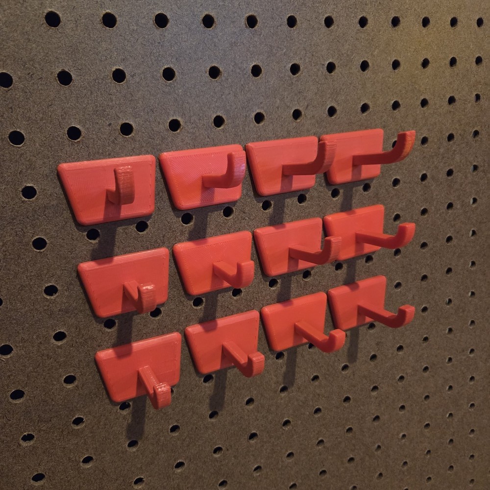 Peg Board Hooks Red Curve LRG Hook x12 NUPEG