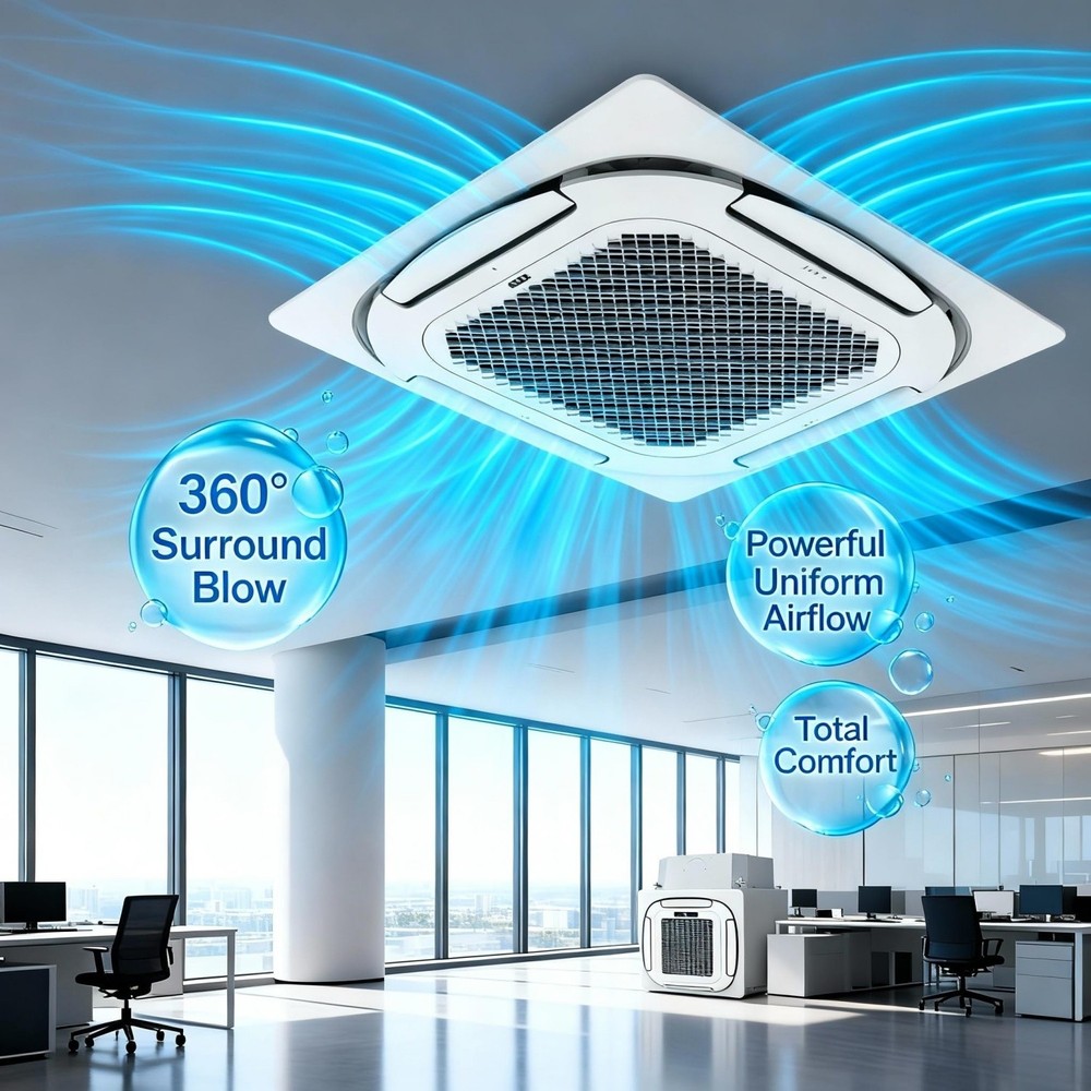 🌞12000 BTU Ceiling Cassette Mini Split AC Cooling&Heating Ceiling Air Condition