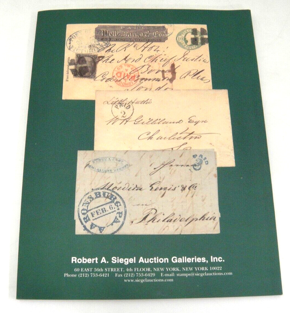 Siegel Stamp Auction Catalog 2003 Confederate States Black Jack Issues Waterbury
