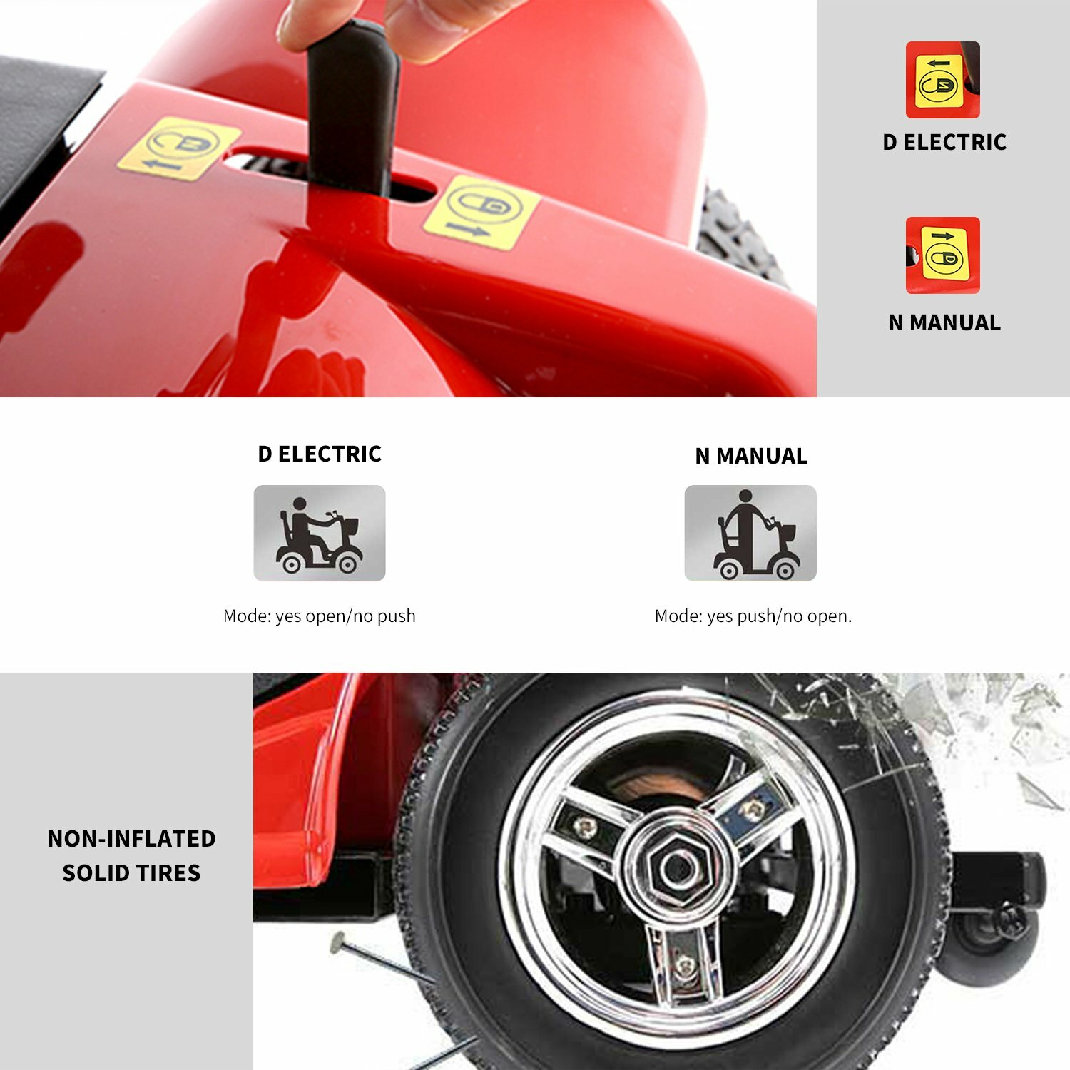 4 Wheels Mobility Scooter Power FoldingTravel Wheelchair Scooter W/ Swivel Seats