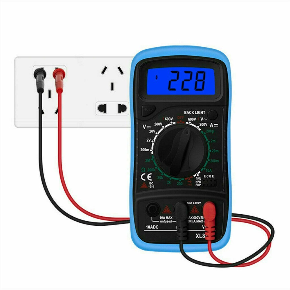 Digital Voltmeter Ammeter Ohmmeter Multimeter Volt AC DC Tester Meter XL830L