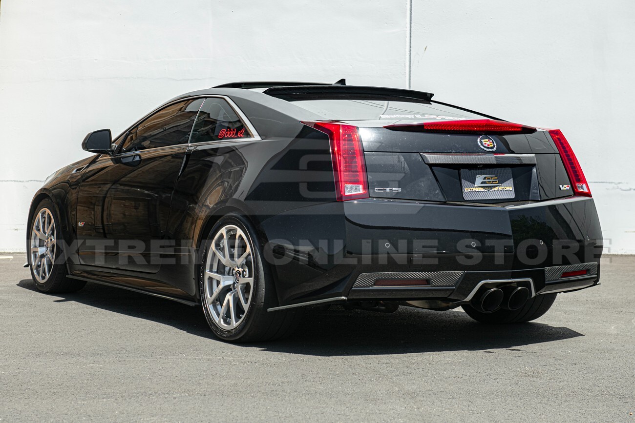 For 09-15 Cadillac CTS-V Coupe CARBON FIBER Rear Deck Lid Applique Trunk Insert