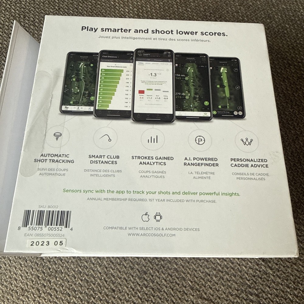 Arccos Smart Sensors: Automatic Golf Game Tracking System, Open Box (NEW)