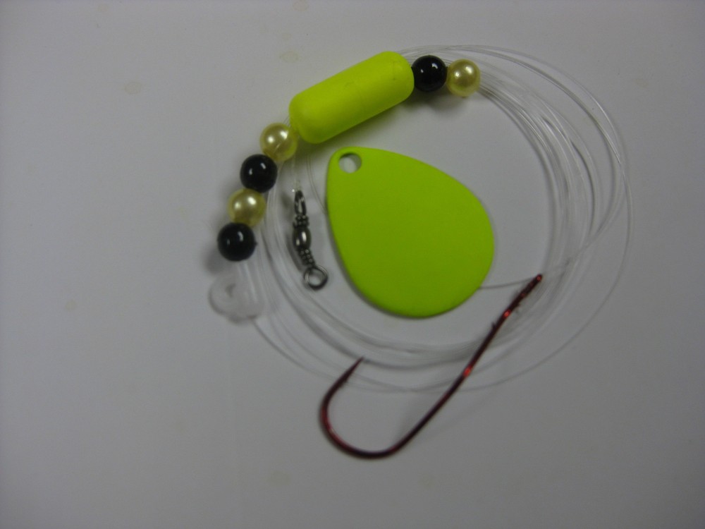 Walleye Red Slow Death Hook Float Floating Spinner Rigs (Yellow)
