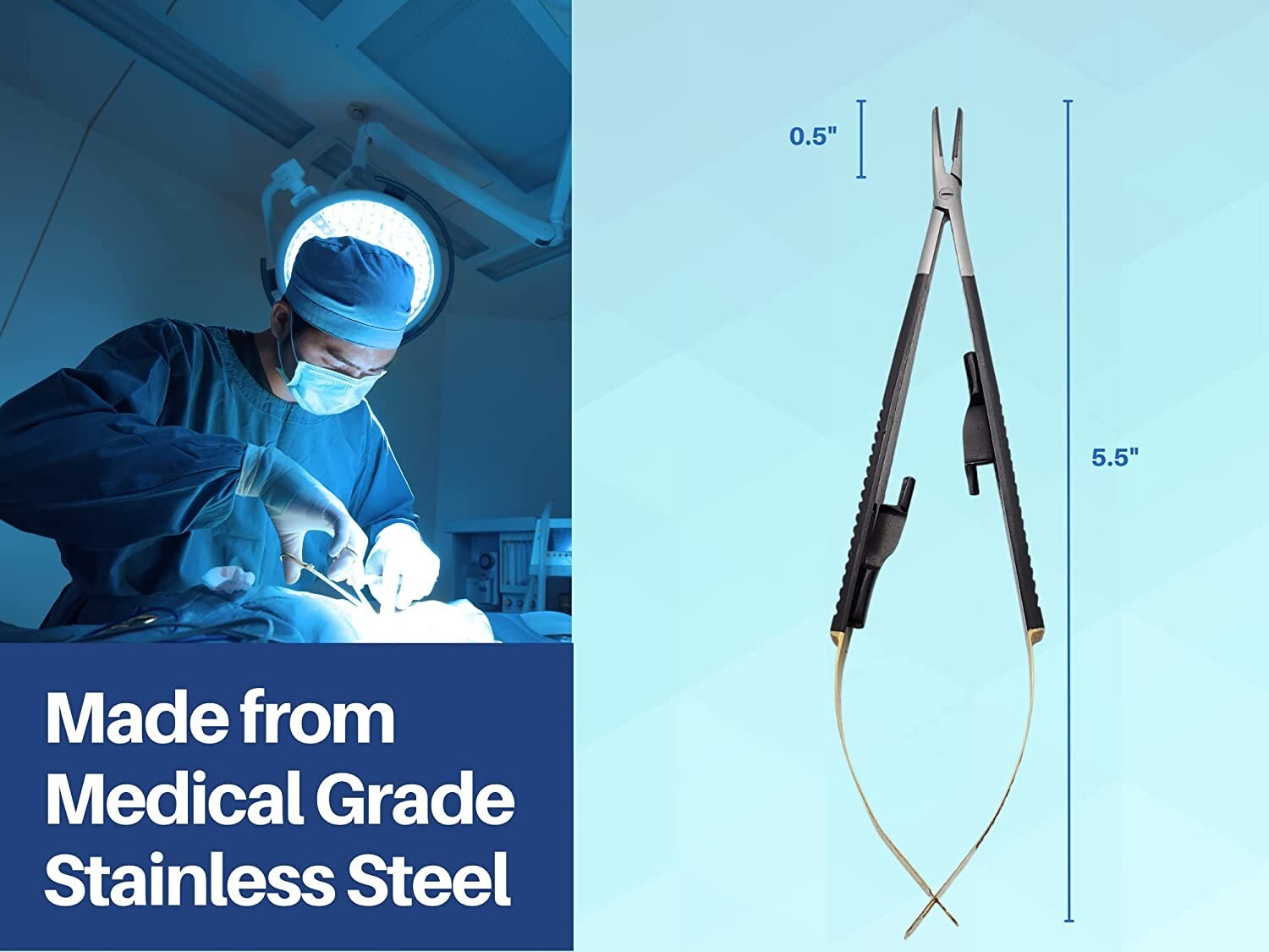 Castroviejo 5.5 inches Micro Needle Holder Driver With TC Curved ARTMAN