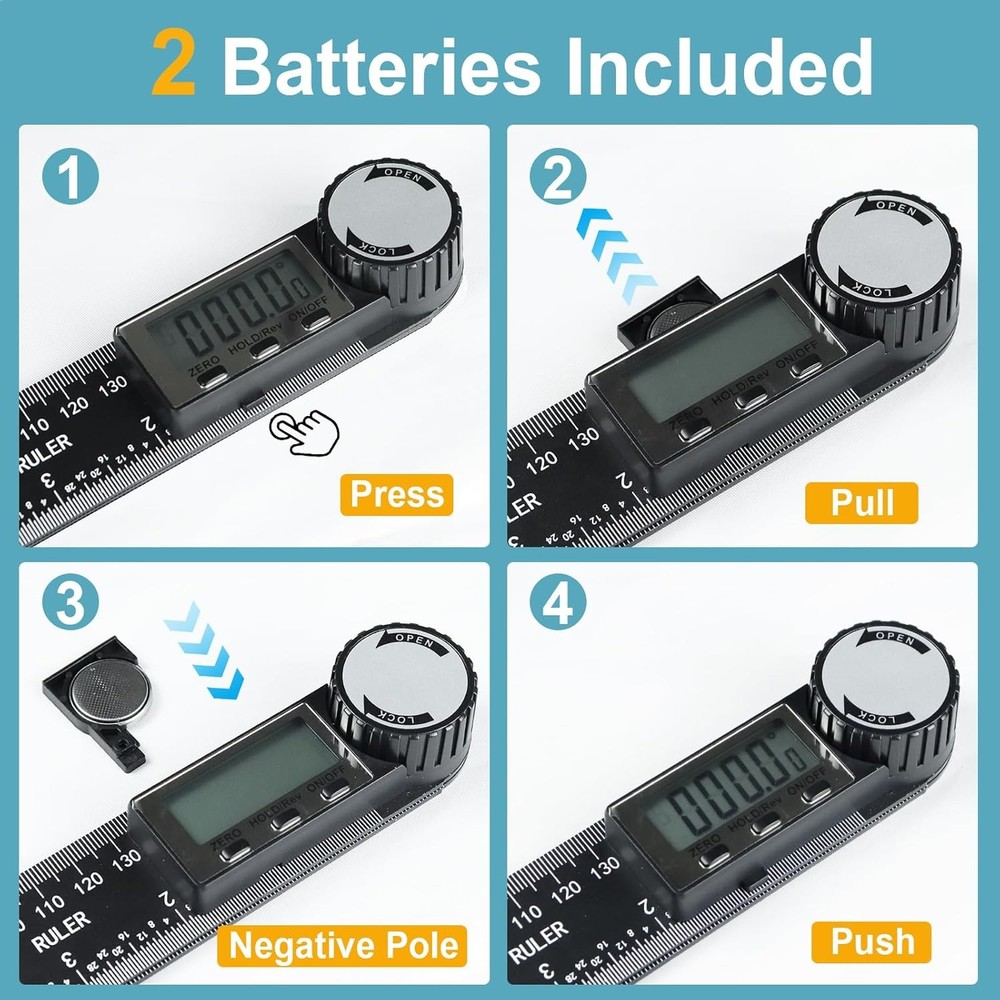Third Generation Protractor Angle Finder, Digital Ruler with...