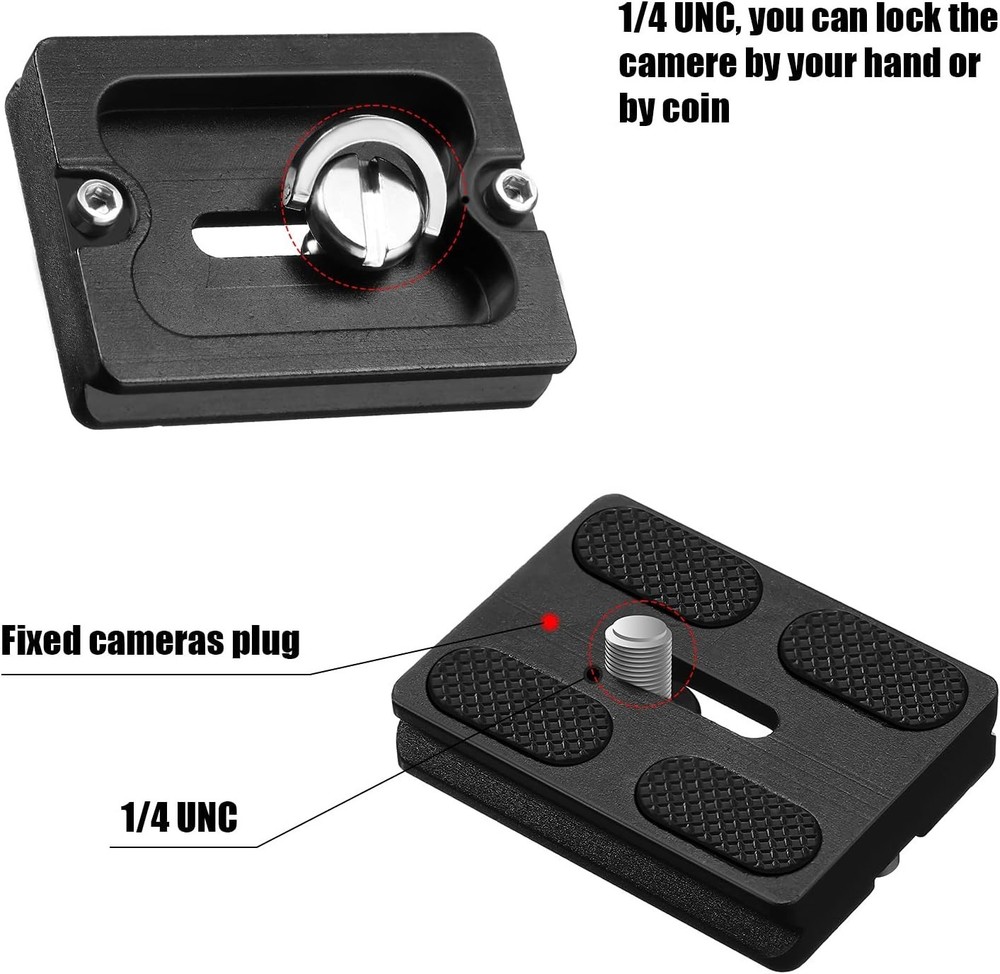 2-Pack Quick Release Plates for DSLR Tripods - Reliable and Durable