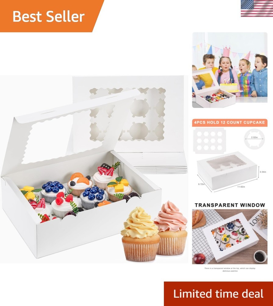 4PCS Stackable Cupcake Holders with Removable Inserts – Perfect for Events