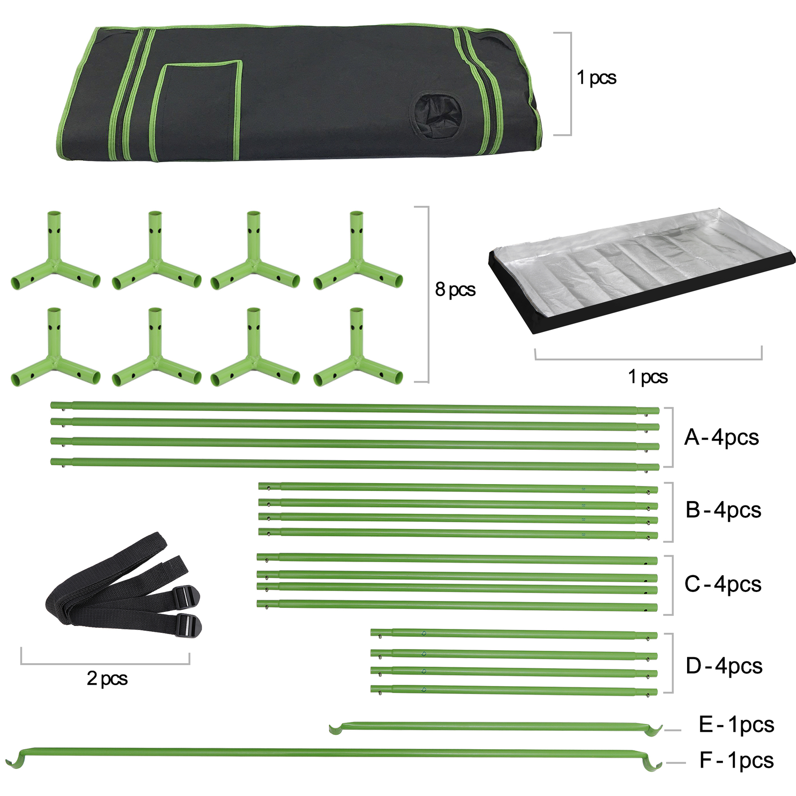 48"x24"x60" 100% Reflective Mylar Non Toxic Hydroponic Grow Tent Indoor Outdoor
