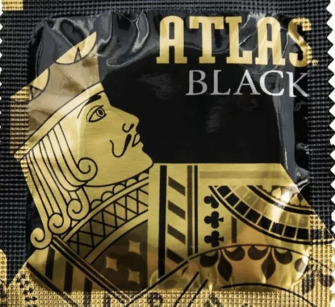 100 pieces pack Atlas Black latex lubricated condoms condones