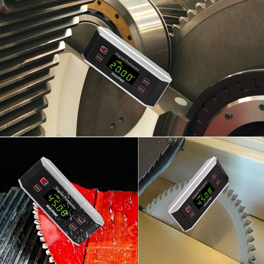 Inclinometer, RISEPRO® Digital Protractor Angle Finder Level Inclinometer Mag...