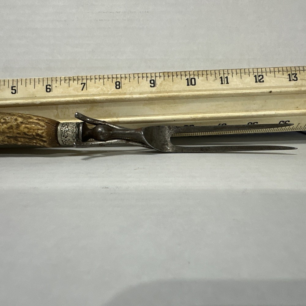 1800's Stag Handled Fork 11.5”