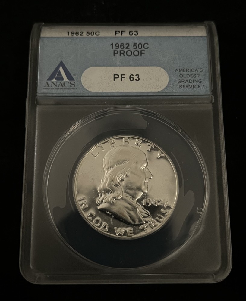 1962 Franklind Half Dollar Proof ANACS PF63